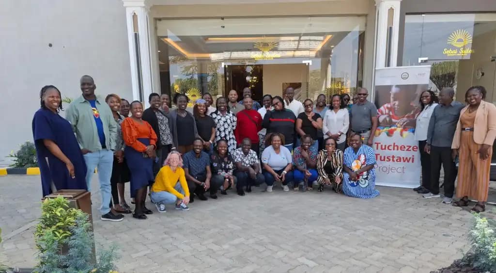 Healthcare workers and county health management teams from Turkana and Nairobi participating in a Tucheze Tustawi play-based learning workshop facilitated by Care for Education.