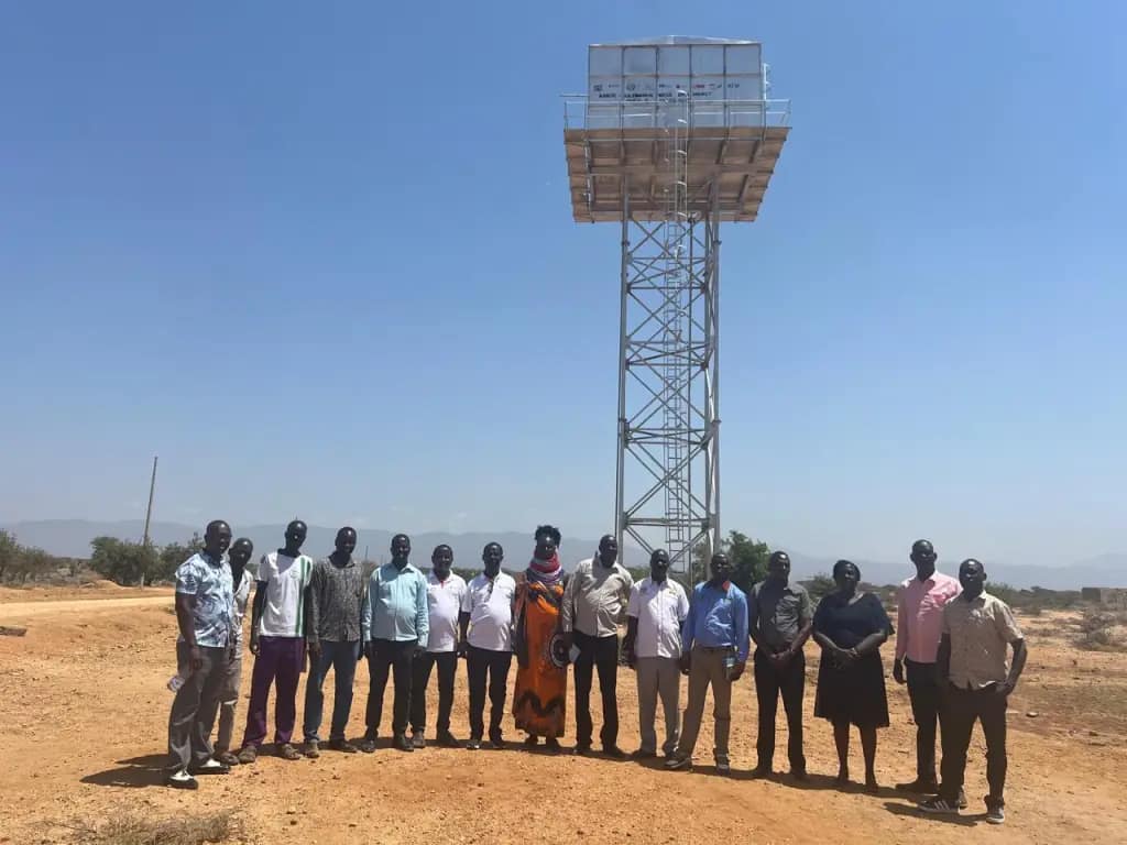 Officials during the handover of the Nabeye–Kalemngorok Water Supply Scheme in Turkana South