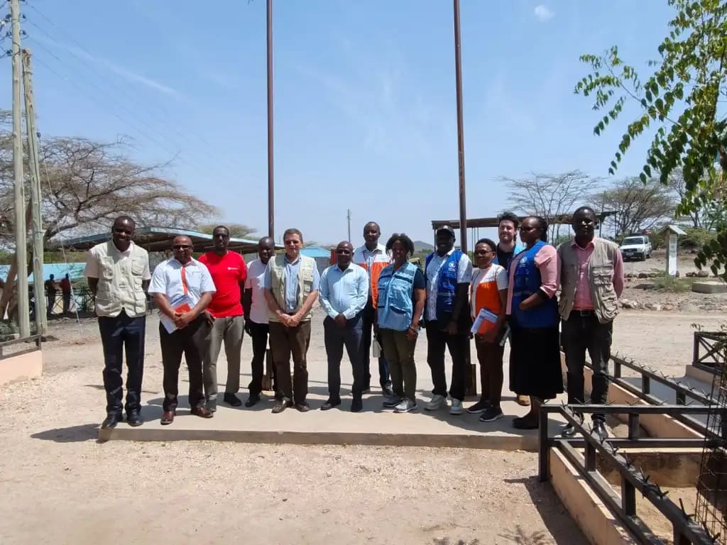 Turkana Deputy Governor Dr. John Erus hosting humanitarian delegates from UN OCHA, UNICEF, WFP, and World Vision Kenya during an ESAHF monitoring session in Lodwar.