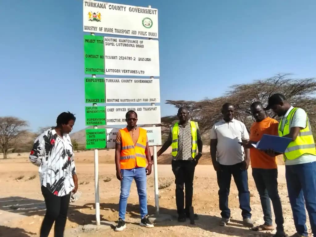 Road Inspection Team Evaluates Progress of Sopel–Lotonguna Road in Turkana South