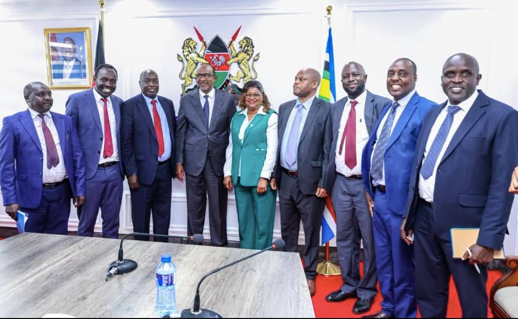 Health Cabinet Secretary Aden Duale during a consultative meeting on plans to establish 13 new Level 5 county referral hospitals.
