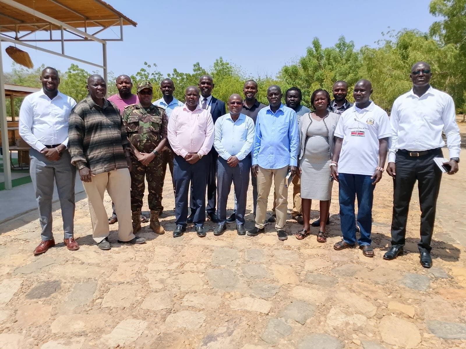 Deputy Governor John Erus meeting the Operations Maliza Uhalifu Sports for Peace Initiative team in Lodwar