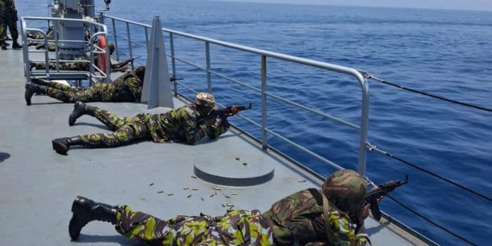 Kenya naval escort protecting cargo ships heading to the Middle East