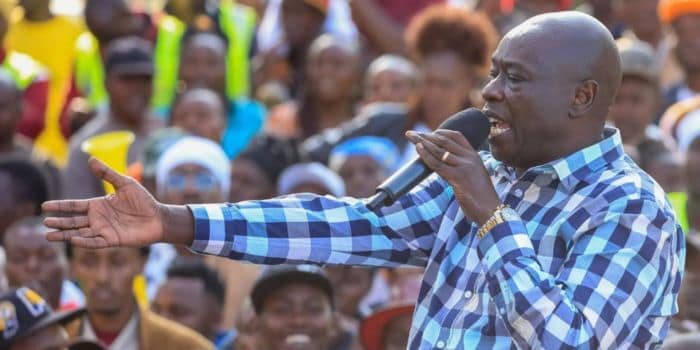 Former Deputy President Rigathi Gachagua discussing police transfers related to the Witima ACK Church attack in Nyeri.