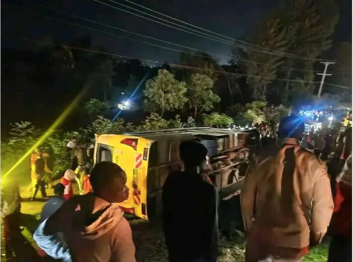 School bus carrying students overturns on the Bomet-Kaplong Highway in Bomet County.