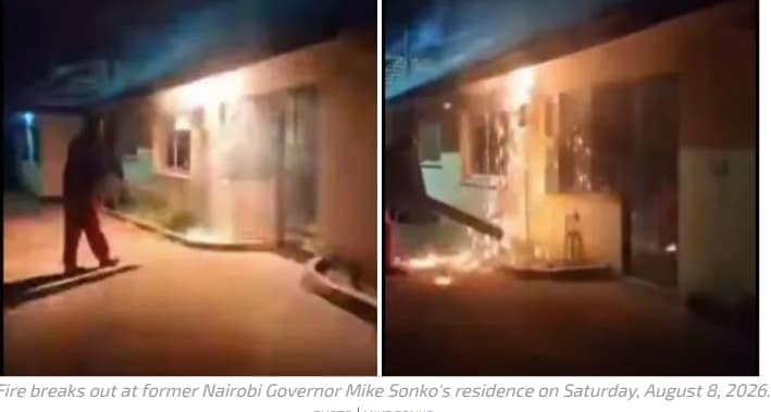Sonko’s Residence Catches Fire as Nairobi Firefighters Race to Contain Blaze