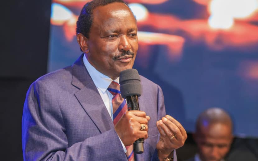 Wiper leader Kalonzo Musyoka addressing a church congregation in Embu where he criticised President William Ruto's proposed Vision 2060 development framework.
