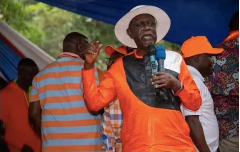 ODM leader Oburu Odinga addressing supporters during a political gathering in Homa Bay County.