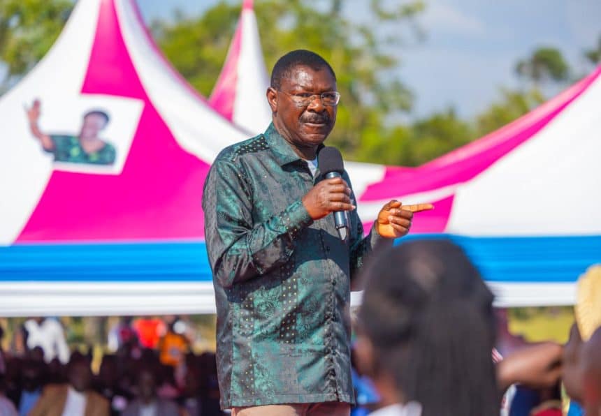 National Assembly Speaker Moses Wetang’ula addressing congregants during a church fundraising event in Matungu