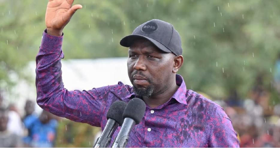 Interior Cabinet Secretary Kipchumba Murkomen speaking during a thanksgiving ceremony in Embu County where he defended the Beyond Vision 2030 agenda.